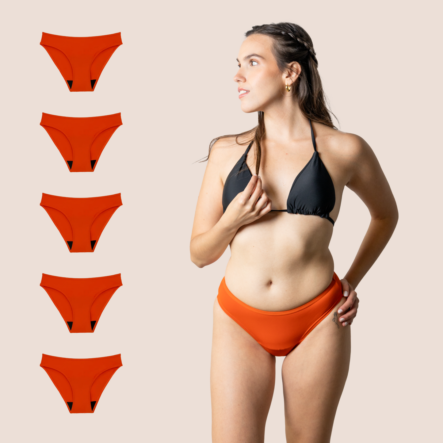 BIKINI CLASICA NARANJA NINA PACK 5