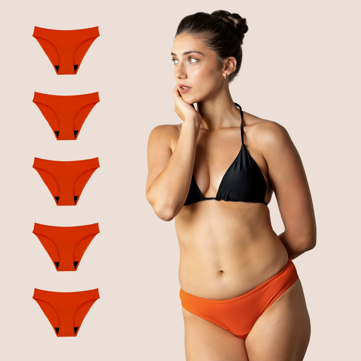 BIKINI CLASICA NARANJA PACK 5