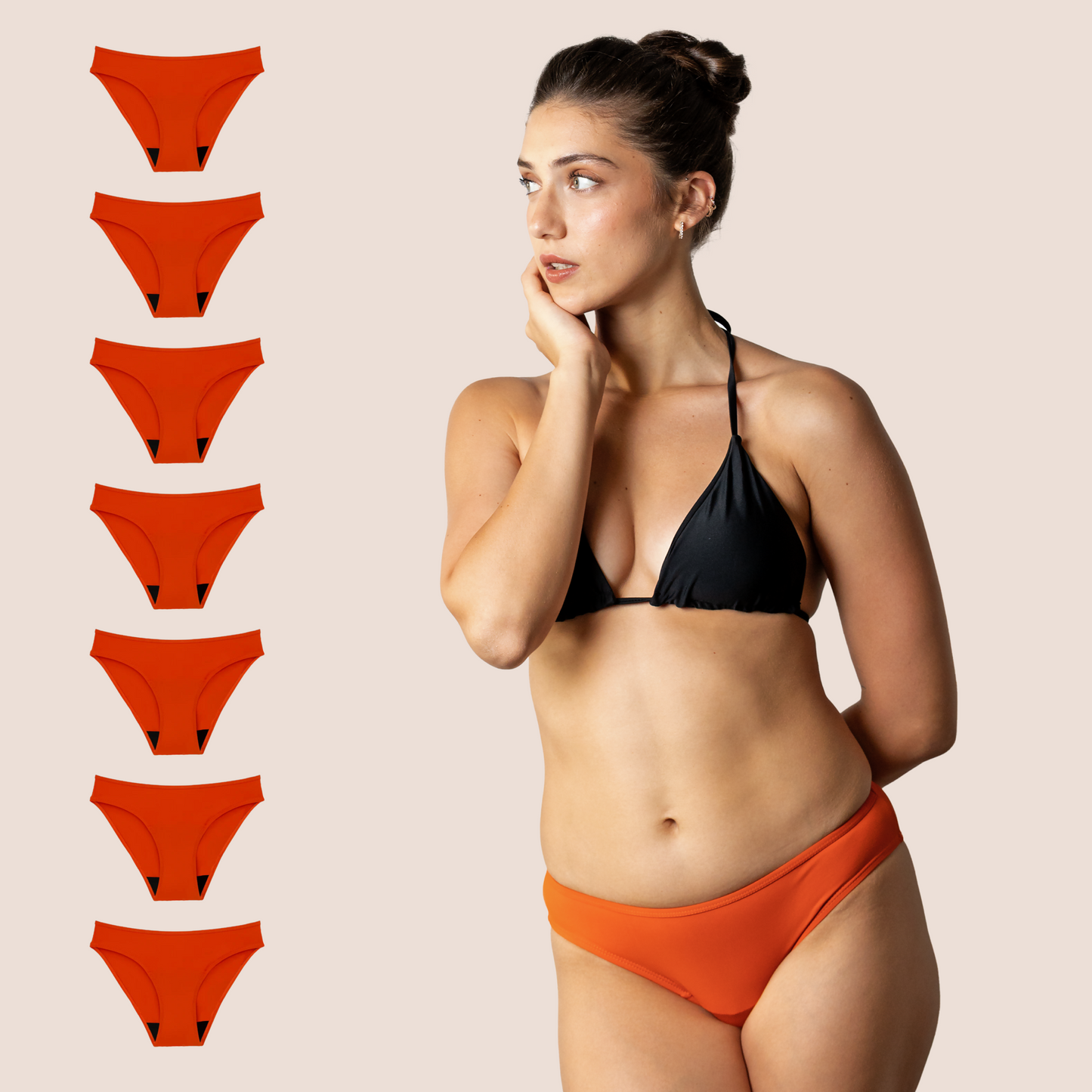 BIKINI CLASICA NARANJA PACK 7