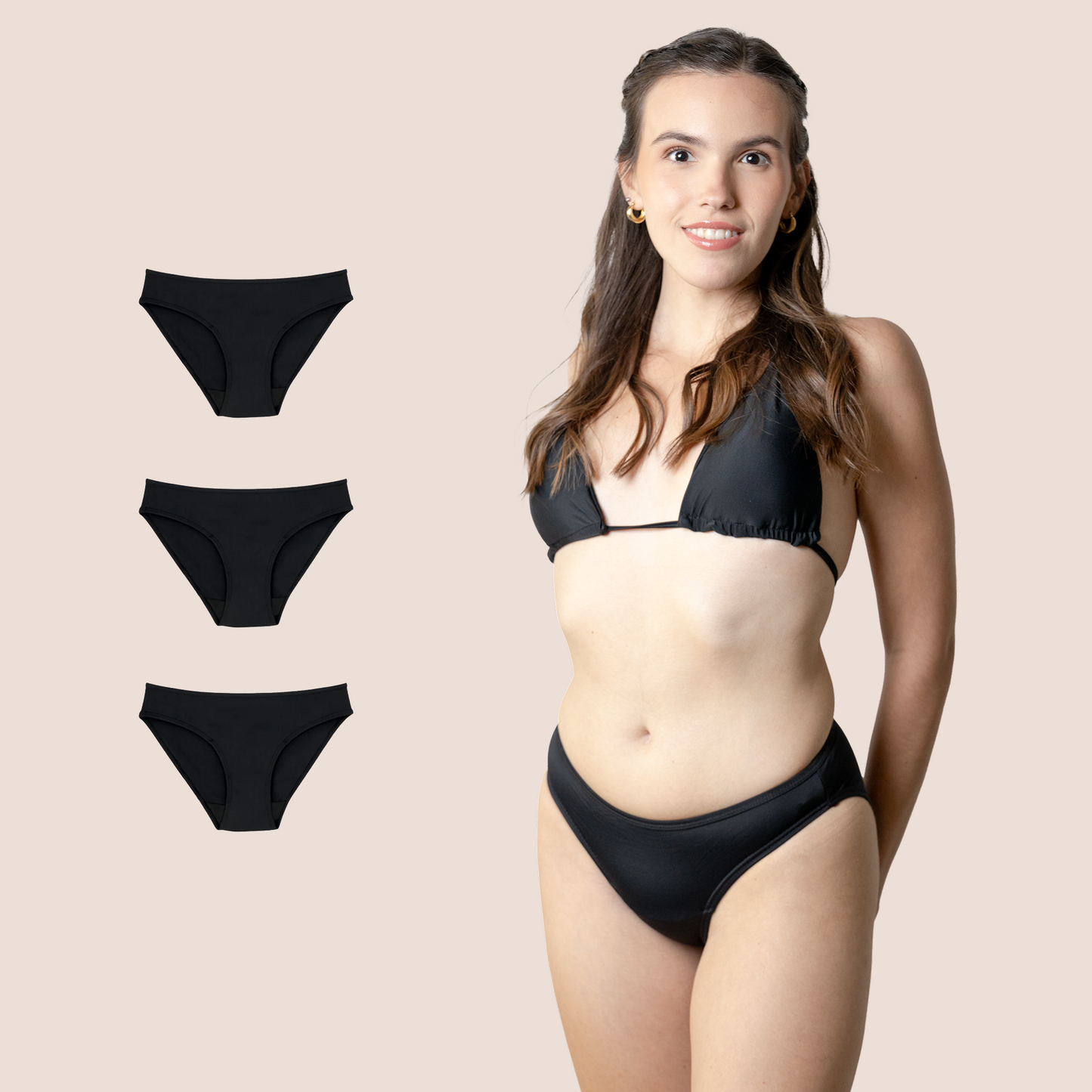 BIKINI CLASICA NEGRA NIÑA PACK 3