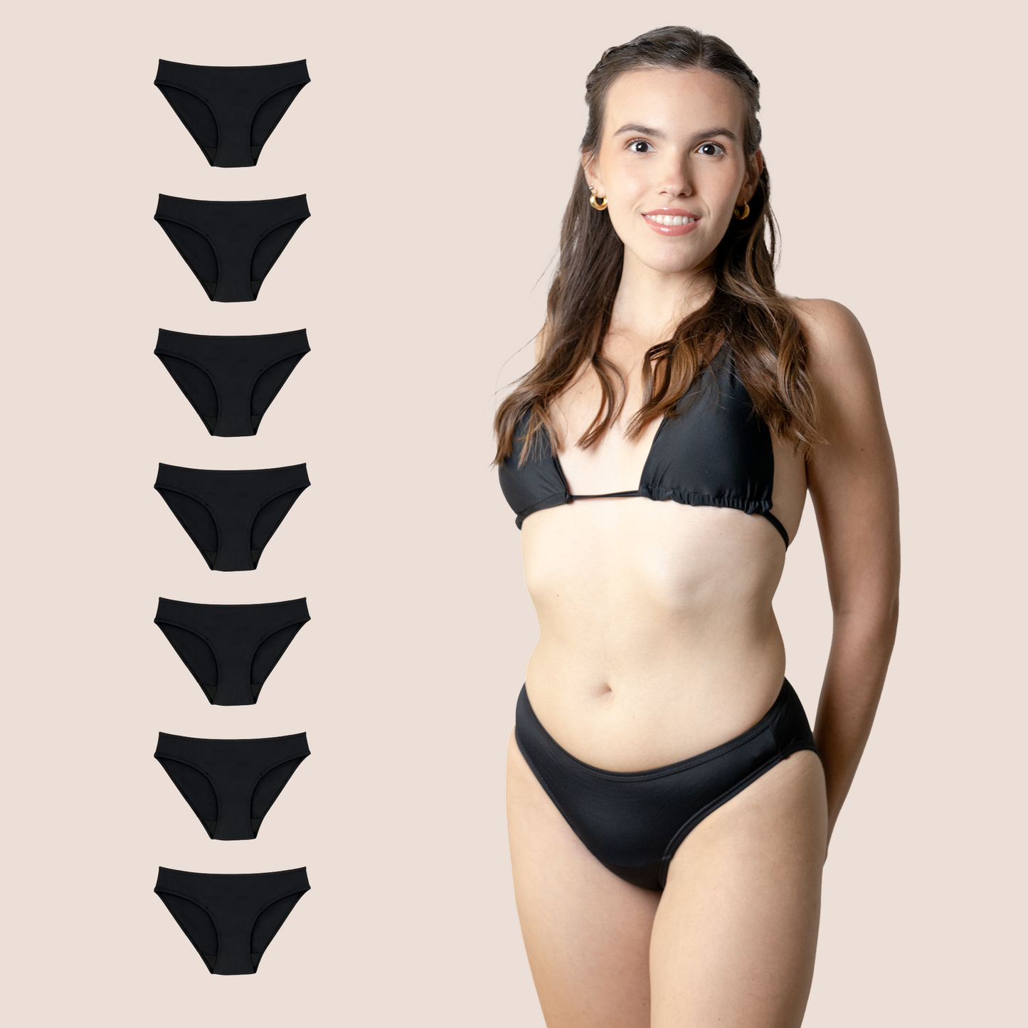 BIKINI CLASICA NEGRA NIÑA PACK 7