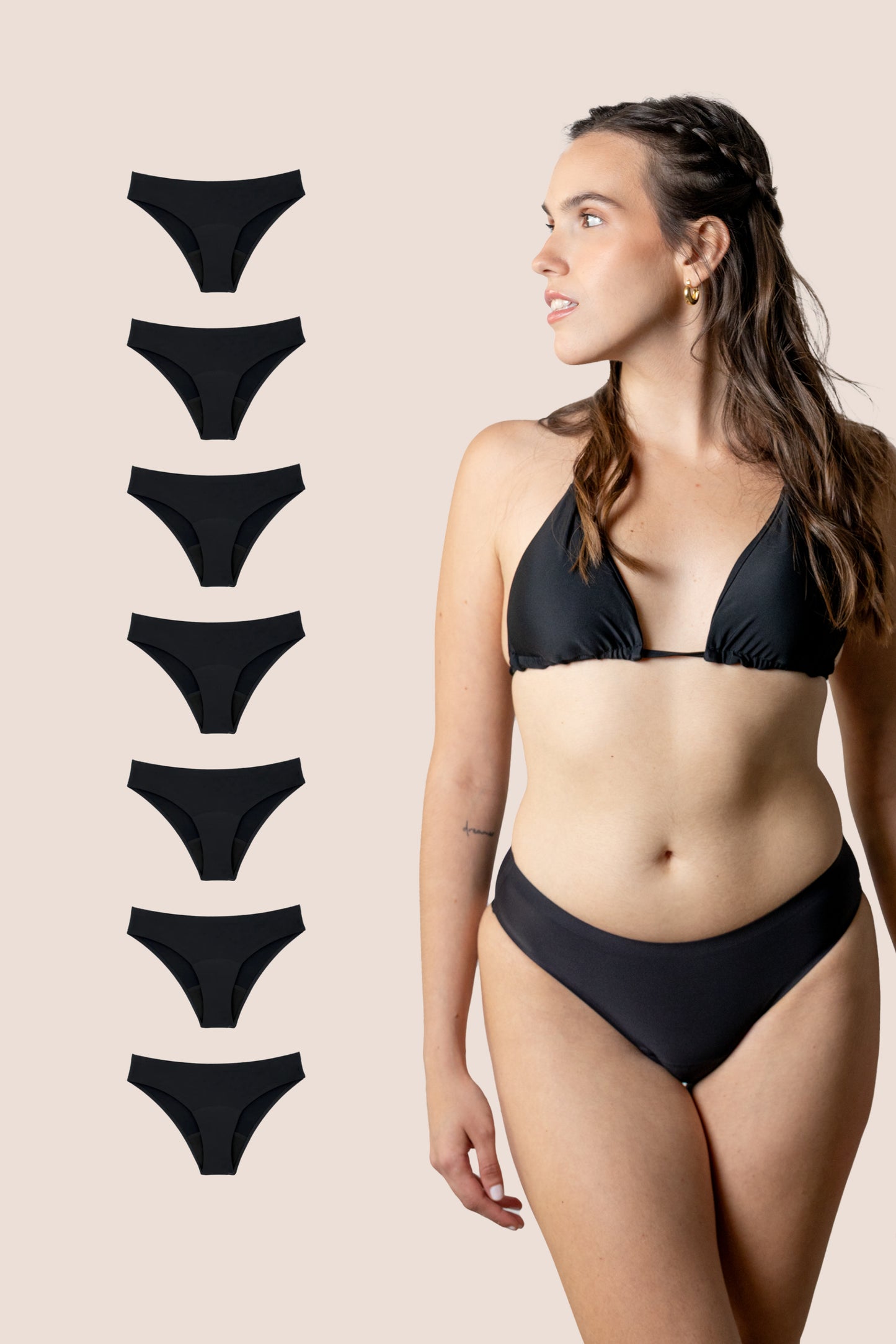 BIKINI SIN COSTURAS NEGRO NIÑA PACK 7