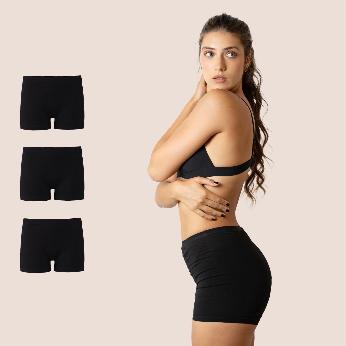 BOXER NEGRO ADULTA pack 3