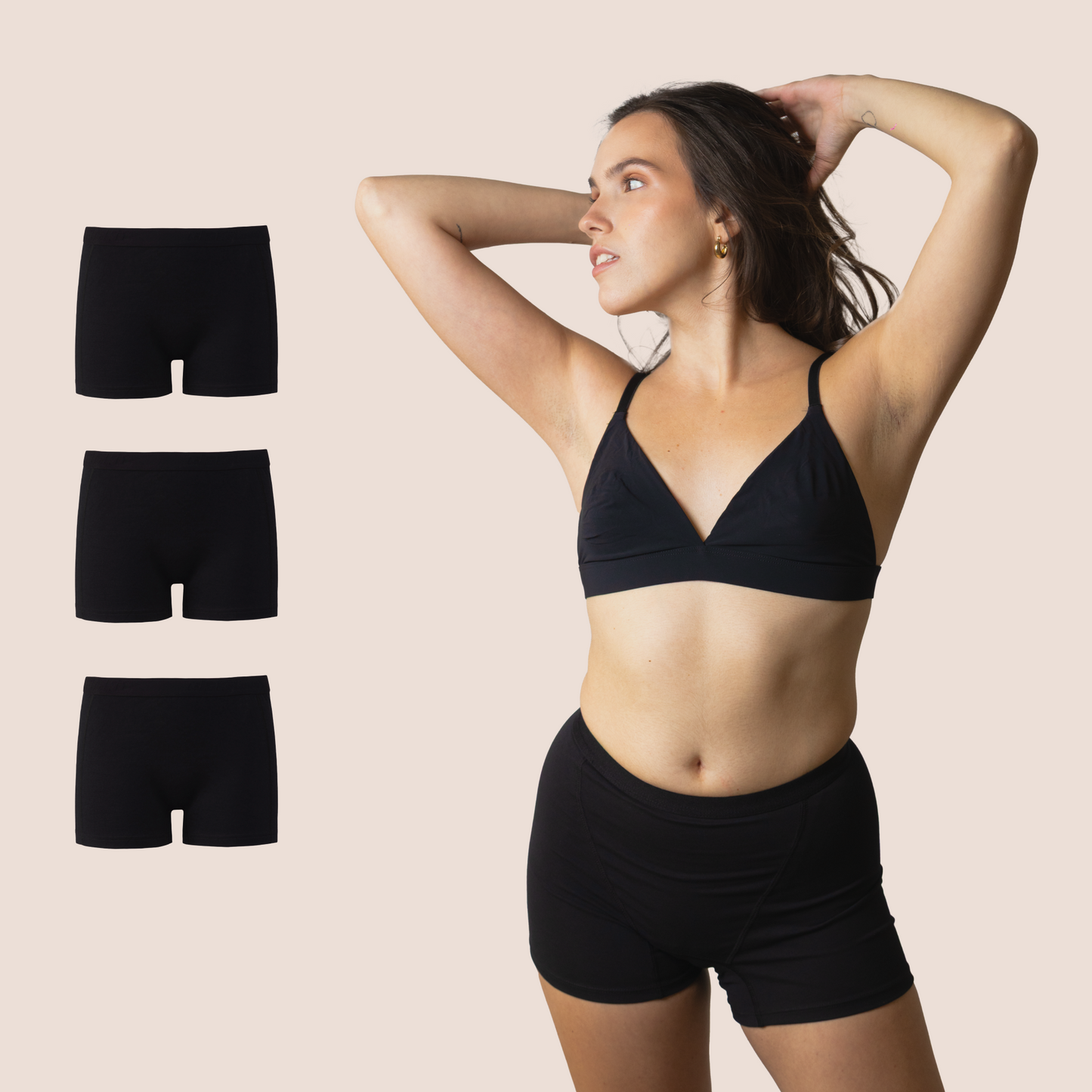 BOXER NEGRO NINA PACK 3