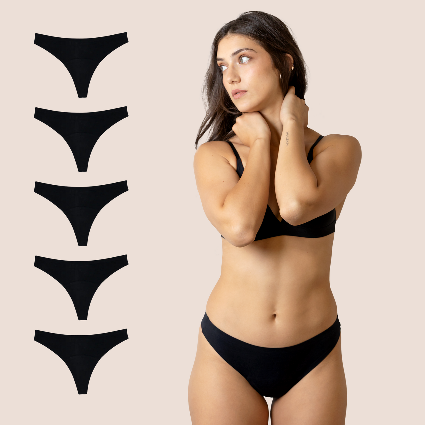 TANGA NEGRA LADO GENERAL PACK 5