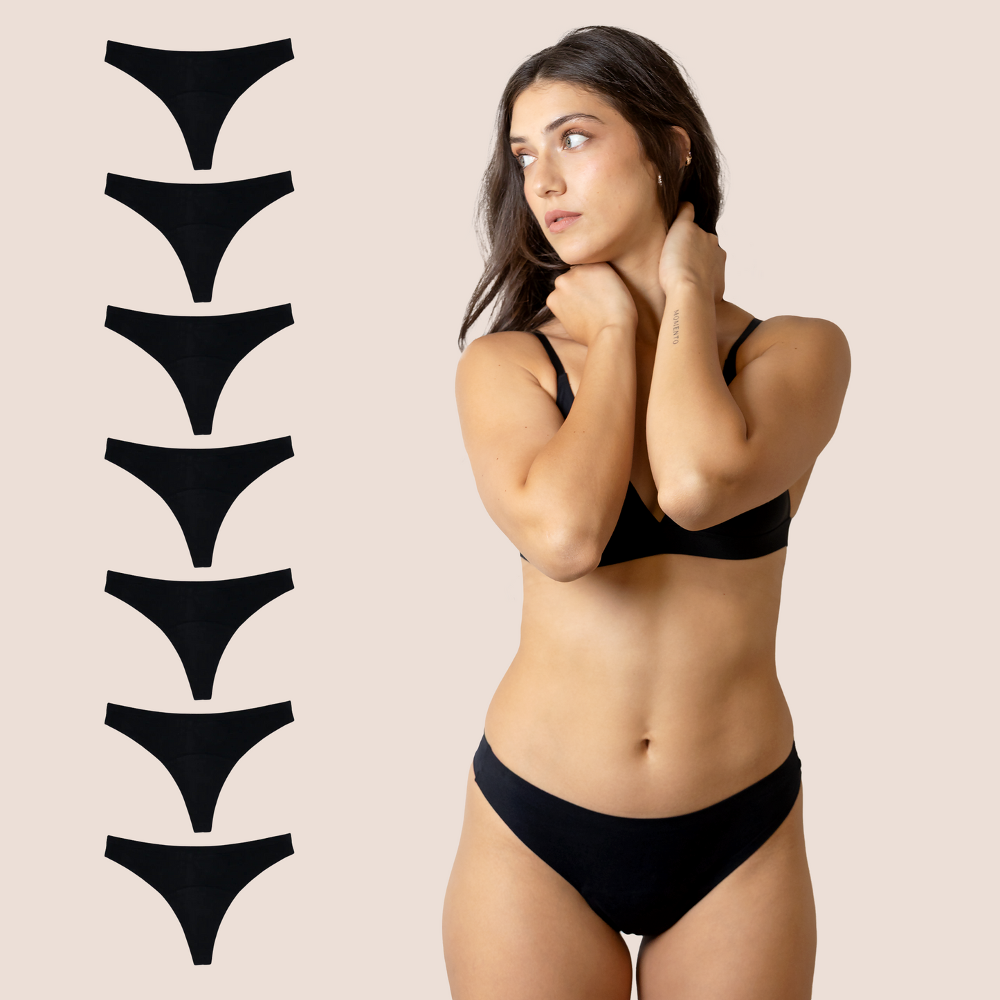 TANGA NEGRA LADO GENERAL PACK 7