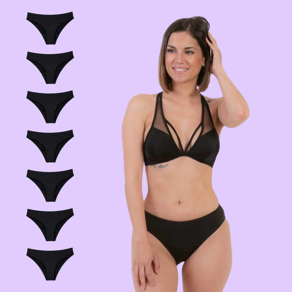 Bikini menstrual negro pack 7