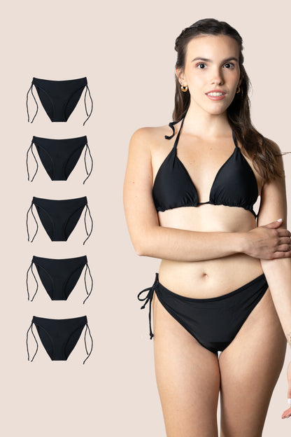 BIKINI MENSTRUAL PARA NIÑAS BRASILEÑO CON NUDO PACK 5