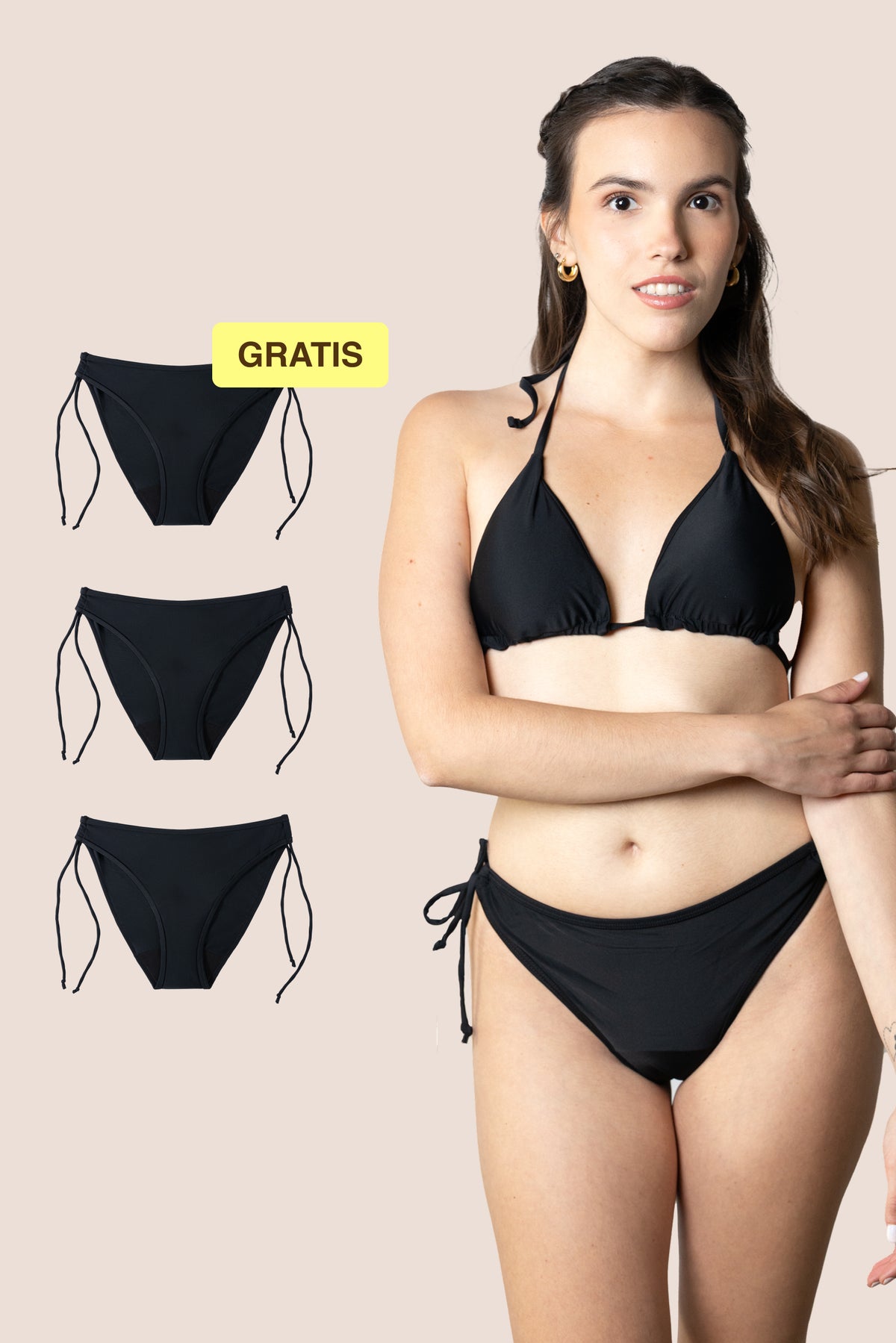Bikini Menstrual para niñas | Brasileño con Nudo