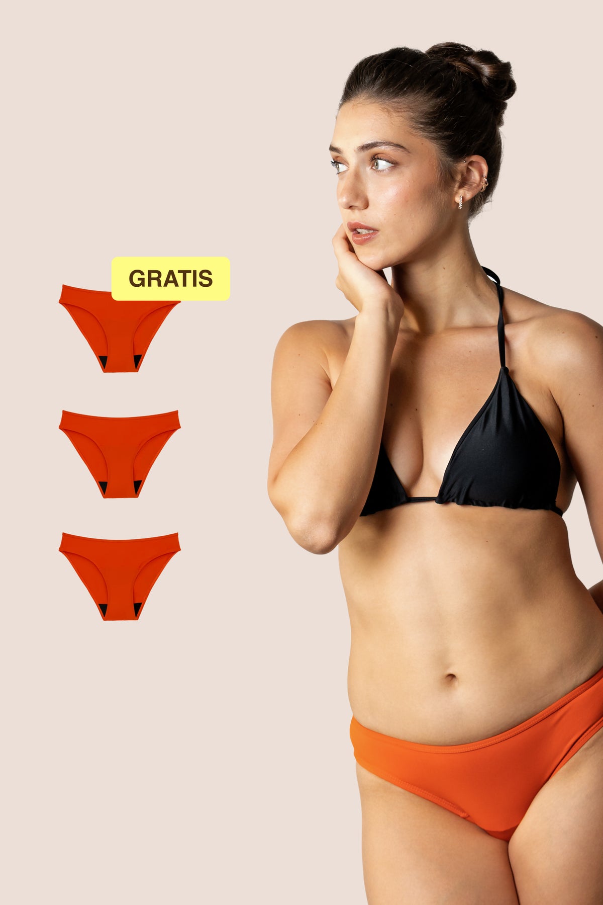 Bikini Menstrual | Clásico | Naranja