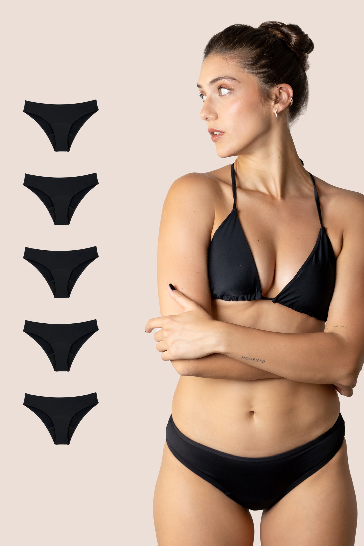 BIKINI CLASICA NEGRA ADULTA PACK 5