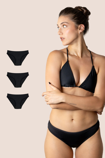 BIKINI CLASICA NEGRA ADULTA PACK 3