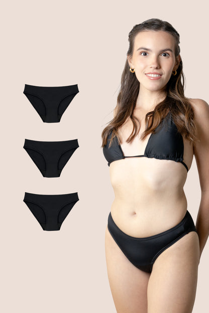BIKINI CLASICA NEGRA NIÑA PACK 3