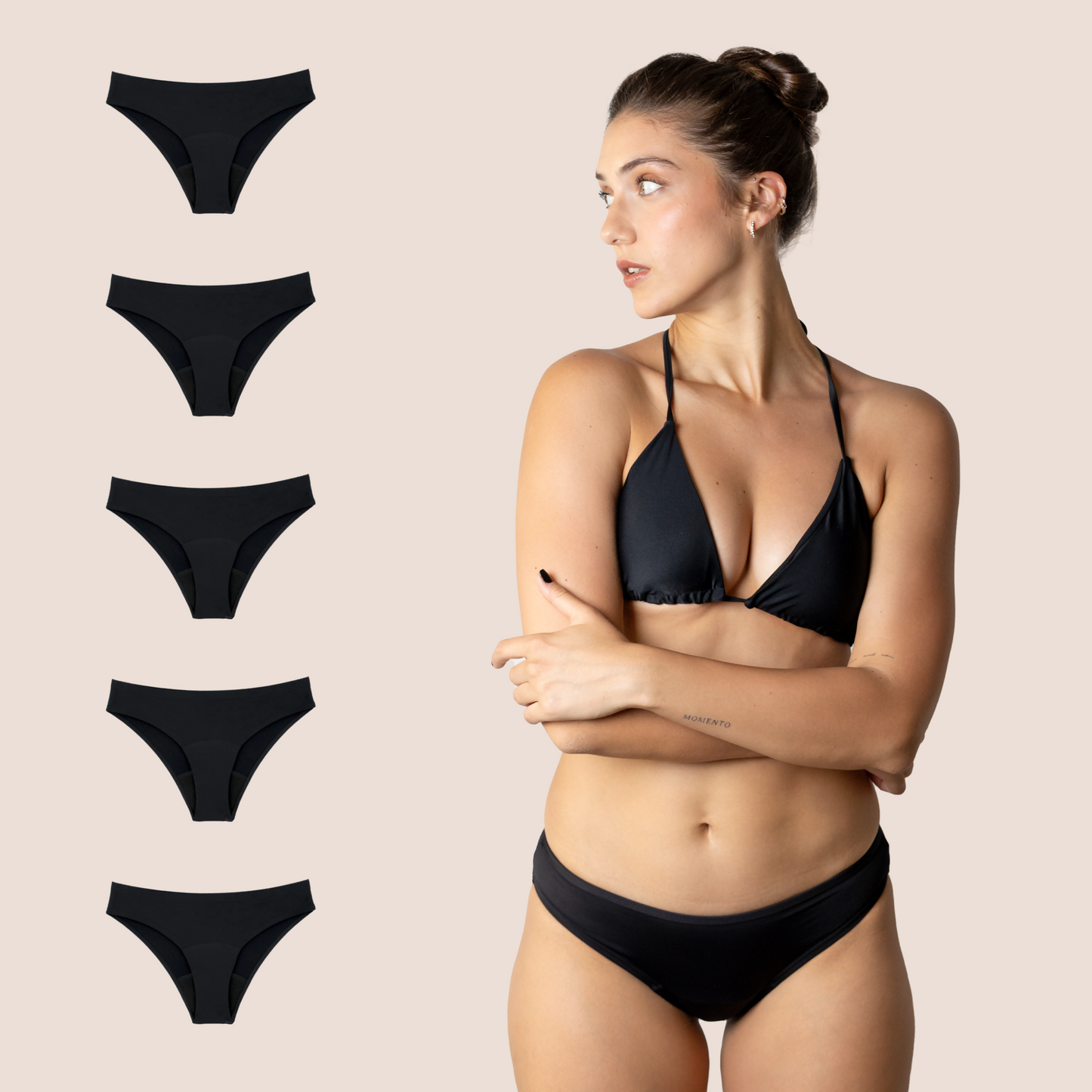 BIKINI CLASICA NEGRA ADULTA PACK 5