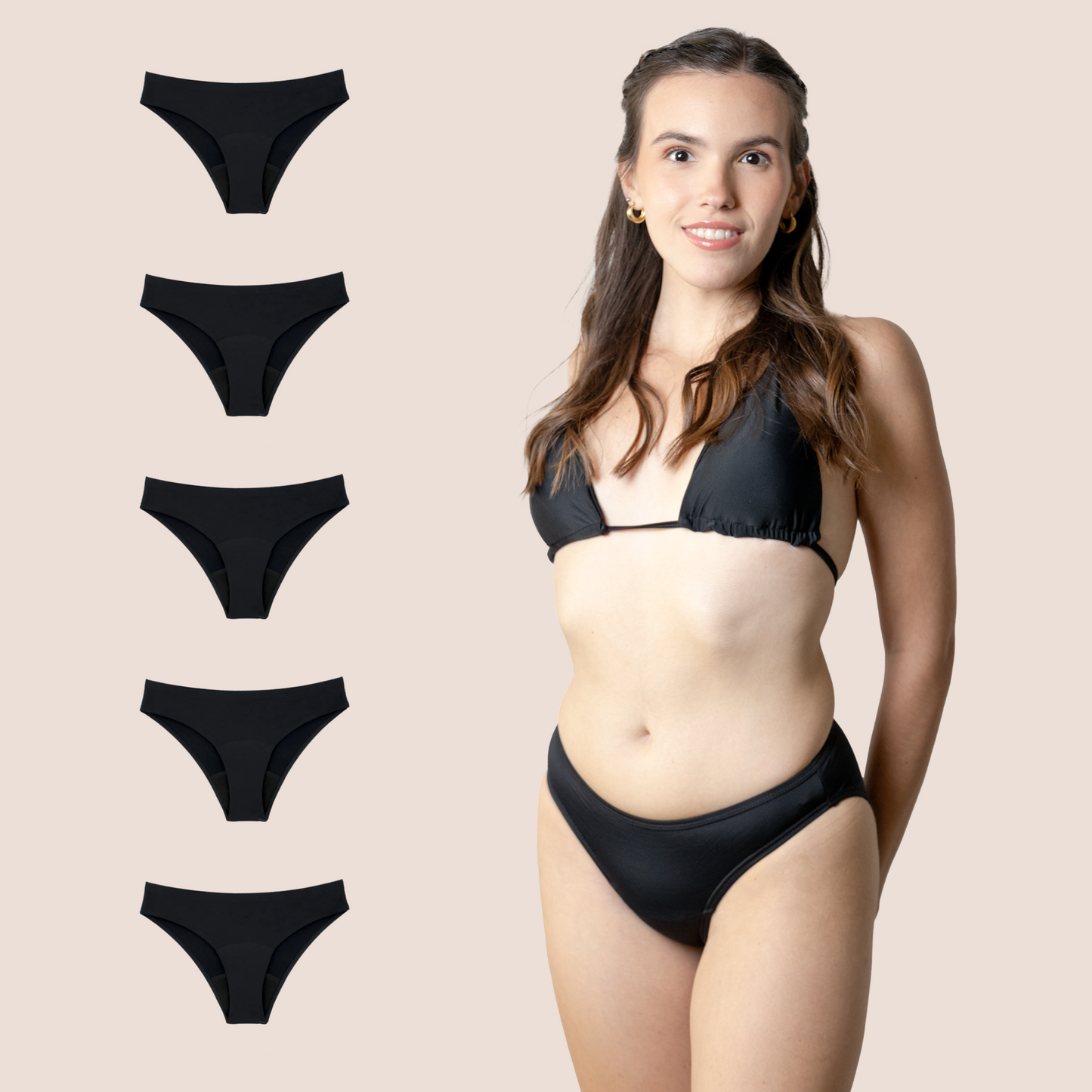 BIKINI CLASICA NEGRA NIÑA PACK 5