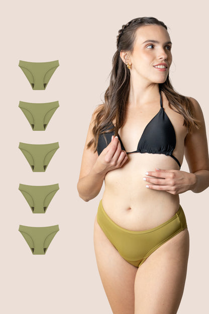 BIKINI CLASICA VERDE NINA PACK 5