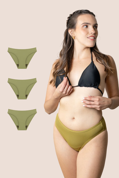 BIKINI CLASICA VERDE NINA PACK 3