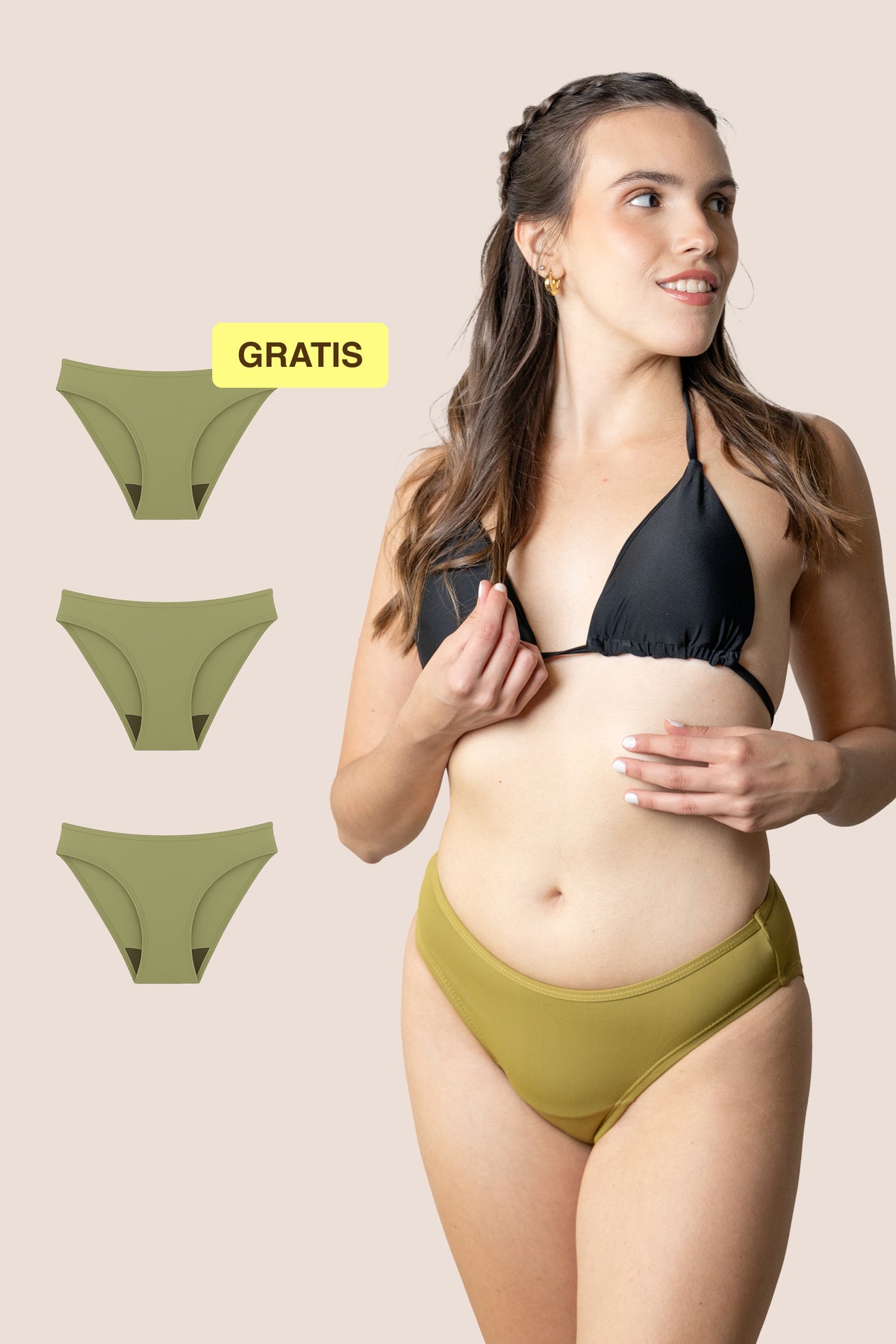 Bikini Menstrual para niñas | Clásico | Verde