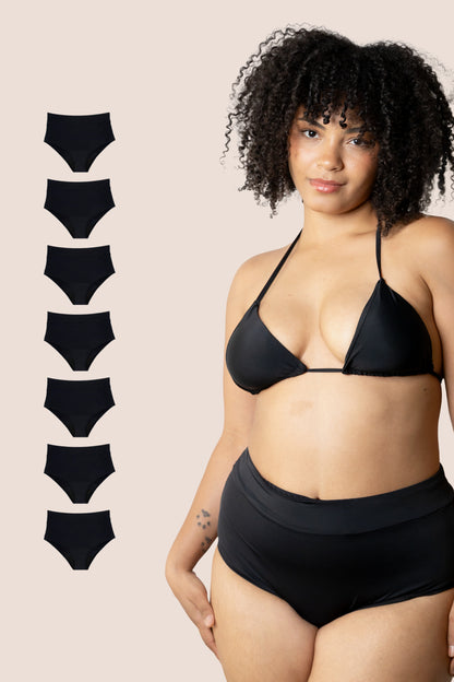 BIKINI TIRO ALTO NEGRO ADULTA PACK 7