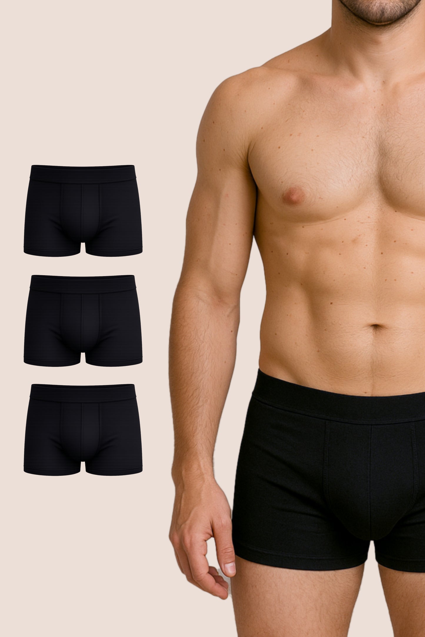calzoncillo de incontinencia masculino negro pack 3