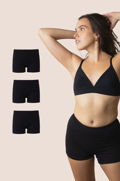 BOXER NEGRO NINA PACK 3