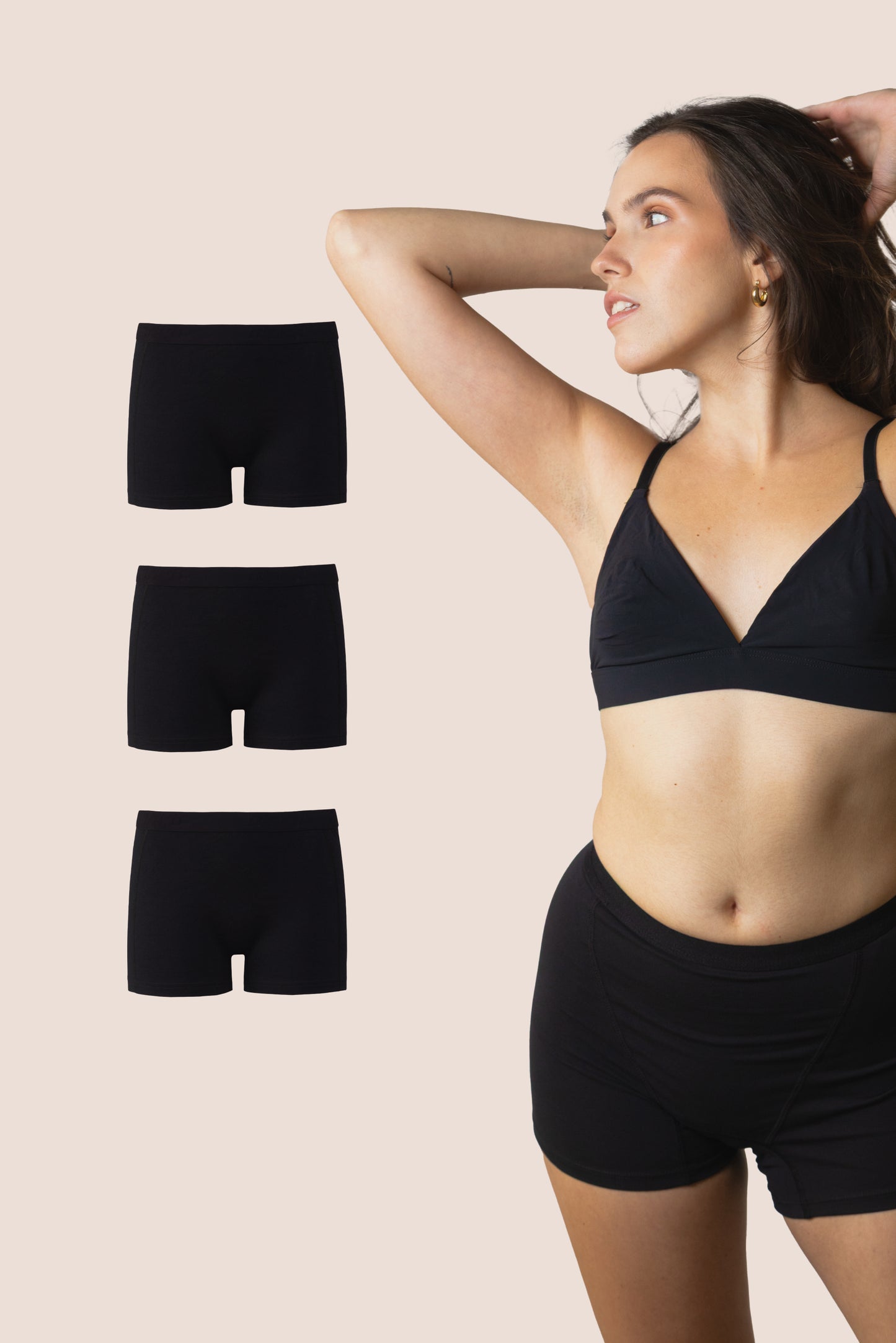 BOXER NEGRO NINA PACK 3