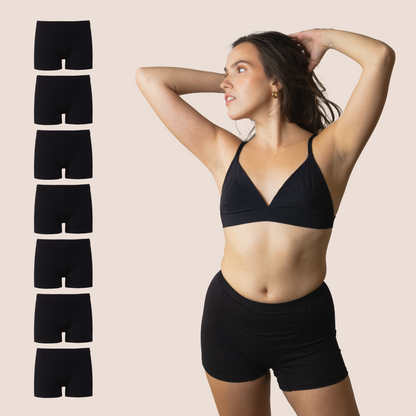 BOXER NEGRO NINA PACK 7