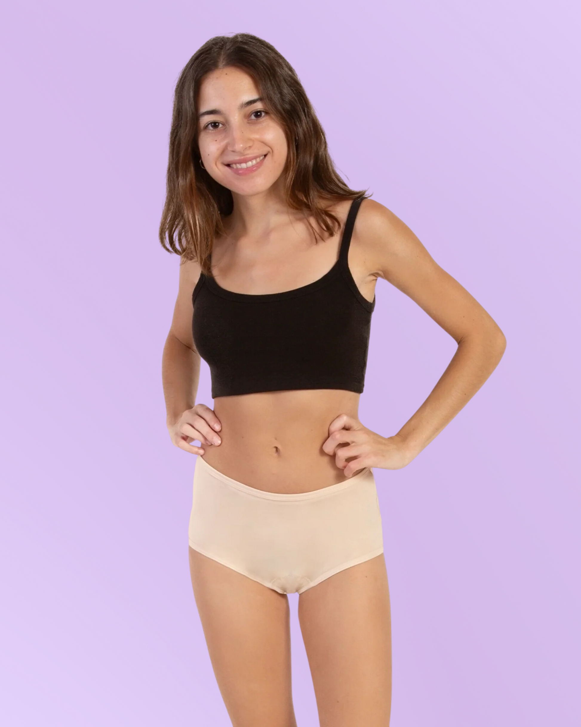 bragas menstruales para niñas tiro alto beige general