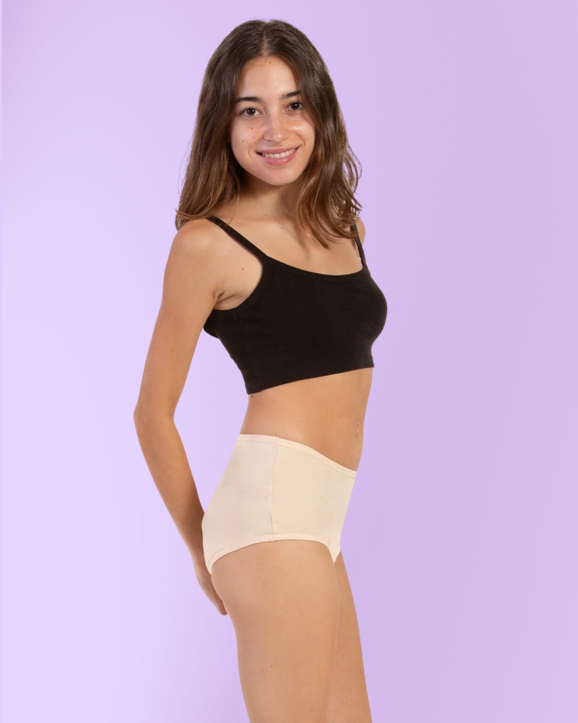 bragas menstruales para niñas tiro alto beige general