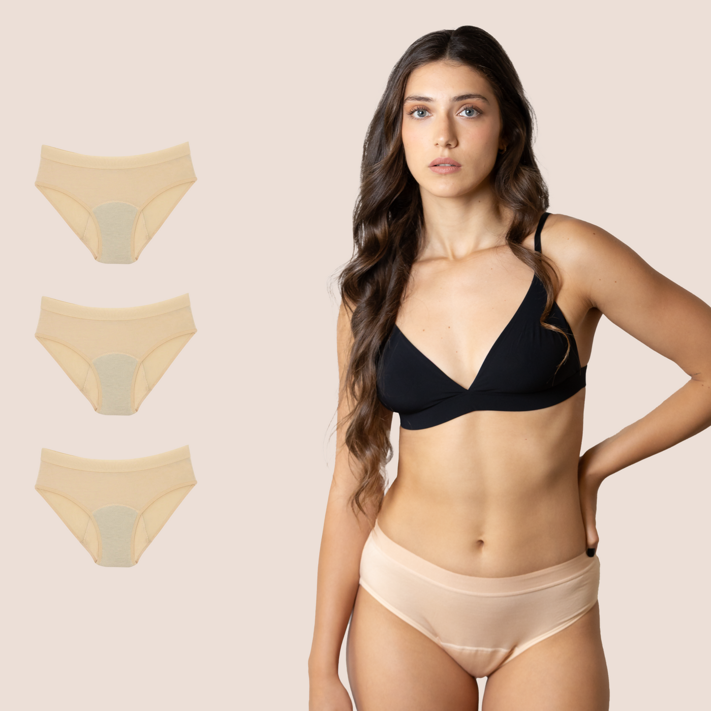 BRAGA CLASICA BEIGE ADULTA PACK 3