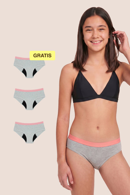 Bragas Menstruales para niñas | Gris
