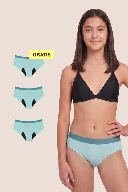 Bragas Menstruales para niñas | Turquesa