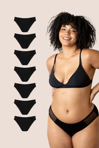 BRAGA CON TRANSPARENCIA NEGRA ADULTA PACK 7