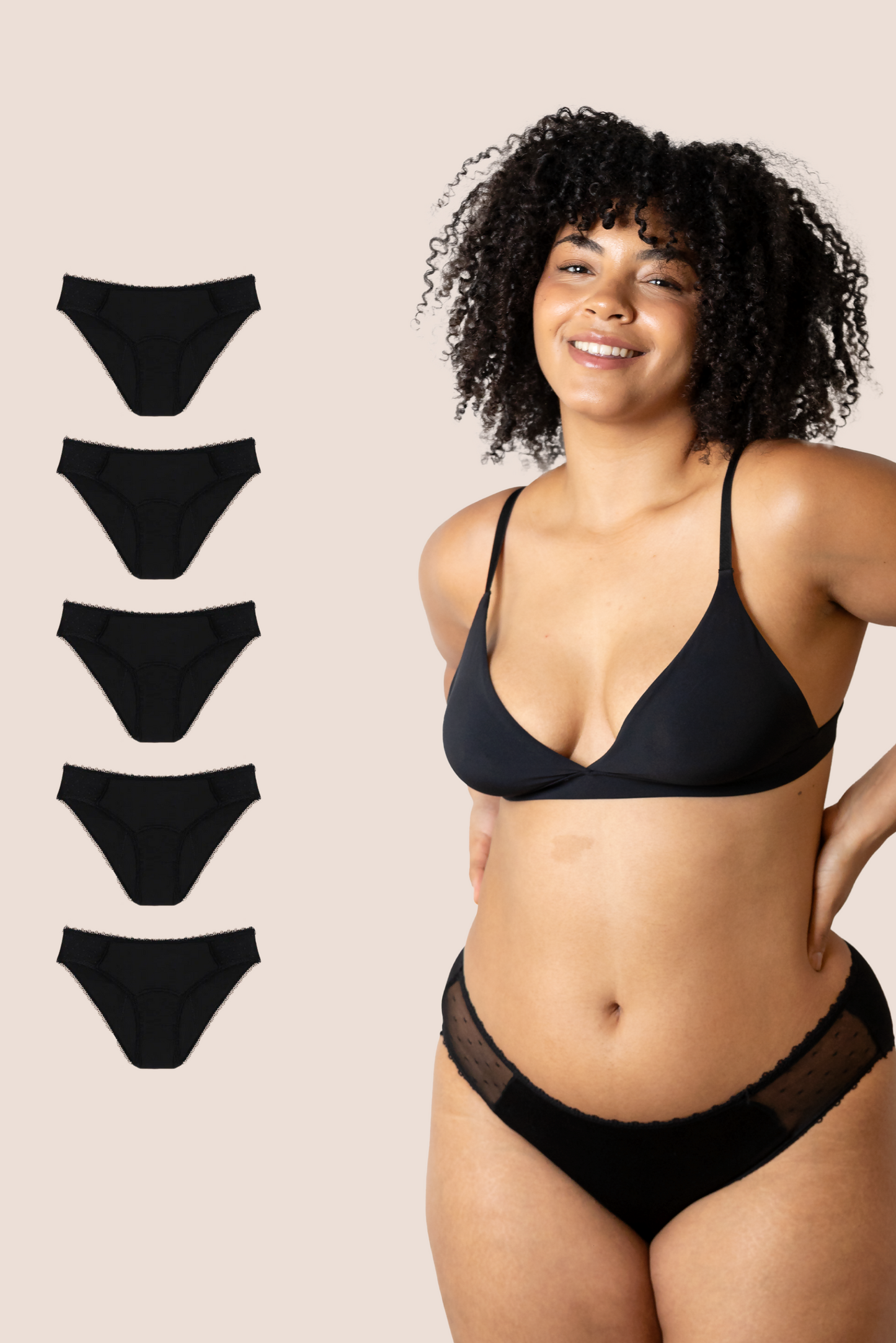 BRAGA CON TRANSPARENCIA NEGRA ADULTA PACK 5