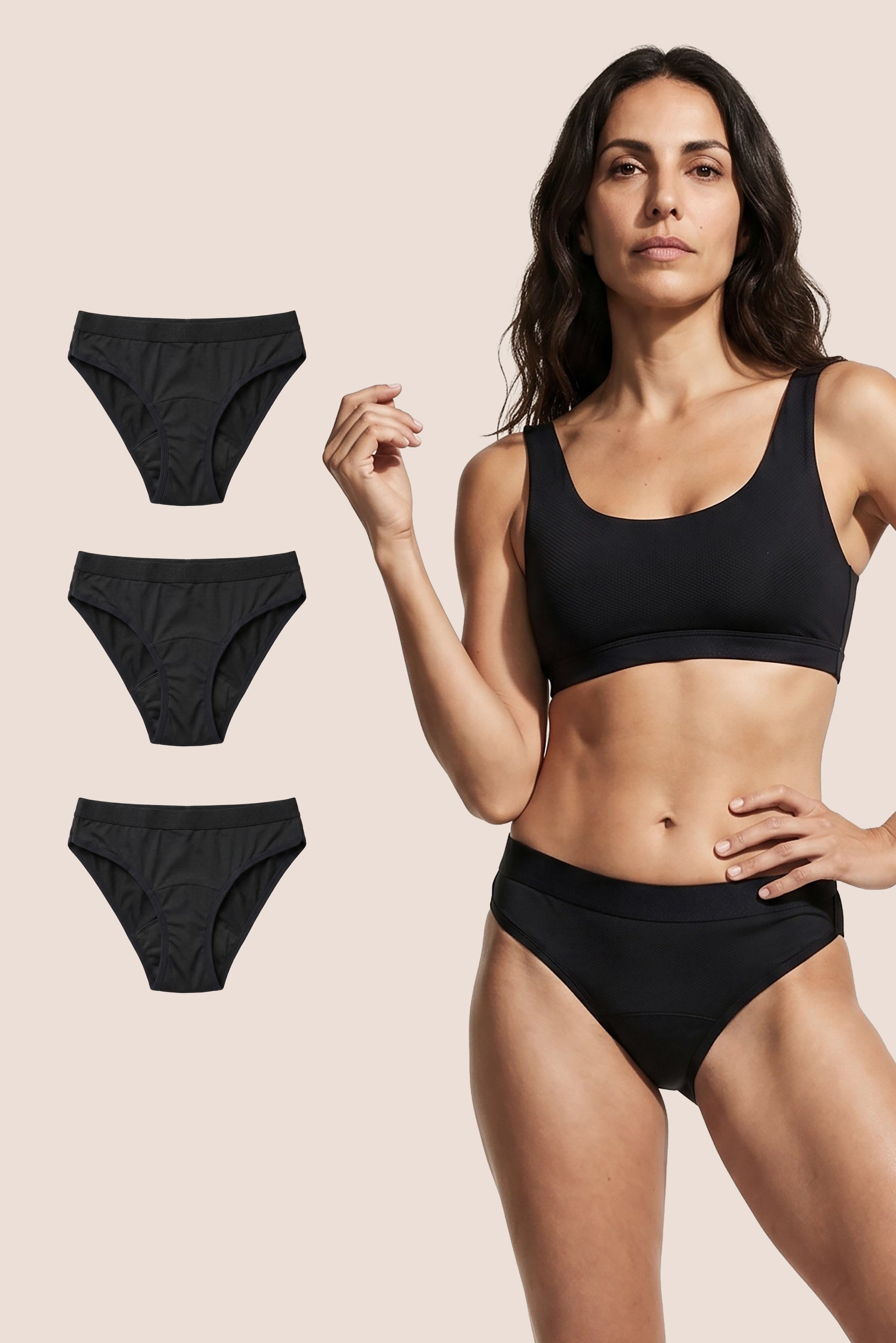 BRAGA MENSTRUAL MUJER SPORT PACK 3 GENERAL