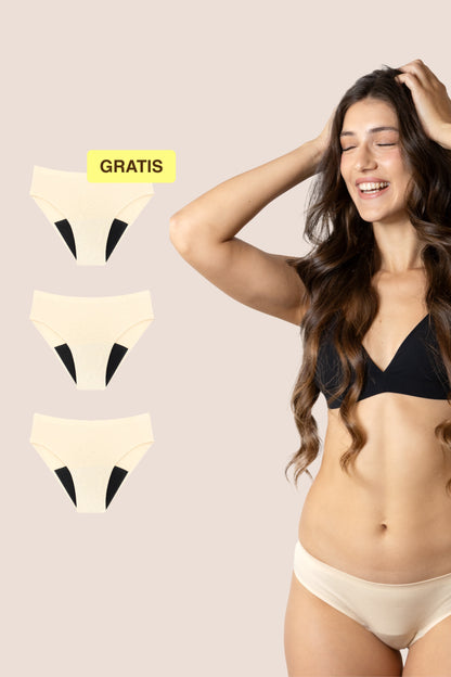 Bragas Menstruales | Sin Costuras | Beige