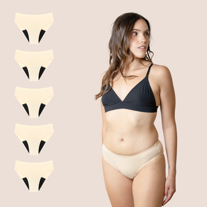 BRAGA SIN COSTURAS BEIGE NINA pack 5