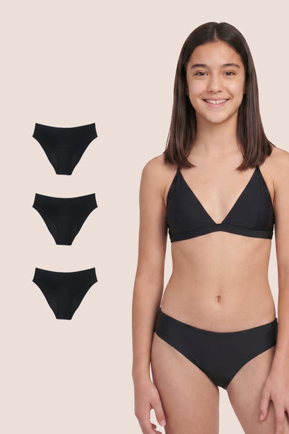 BRAGA SIN COSTURAS NEGRA NINA PACK 3 GENERAL 1