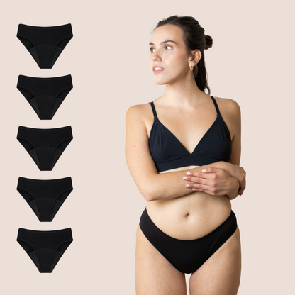 BRAGA SIN COSTURAS NEGRA NINA pack 5