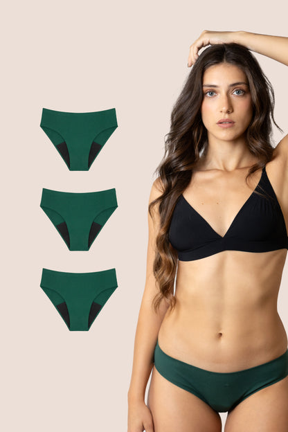 BRAGA SIN COSTURAS VERDE ADULTA PACK 3