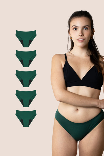 BRAGA SIN COSTURAS VERDE NINA pack 5