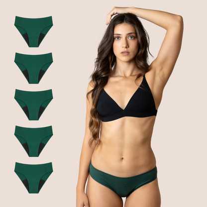 BRAGA SIN COSTURAS VERDE ADULTA PACK 5