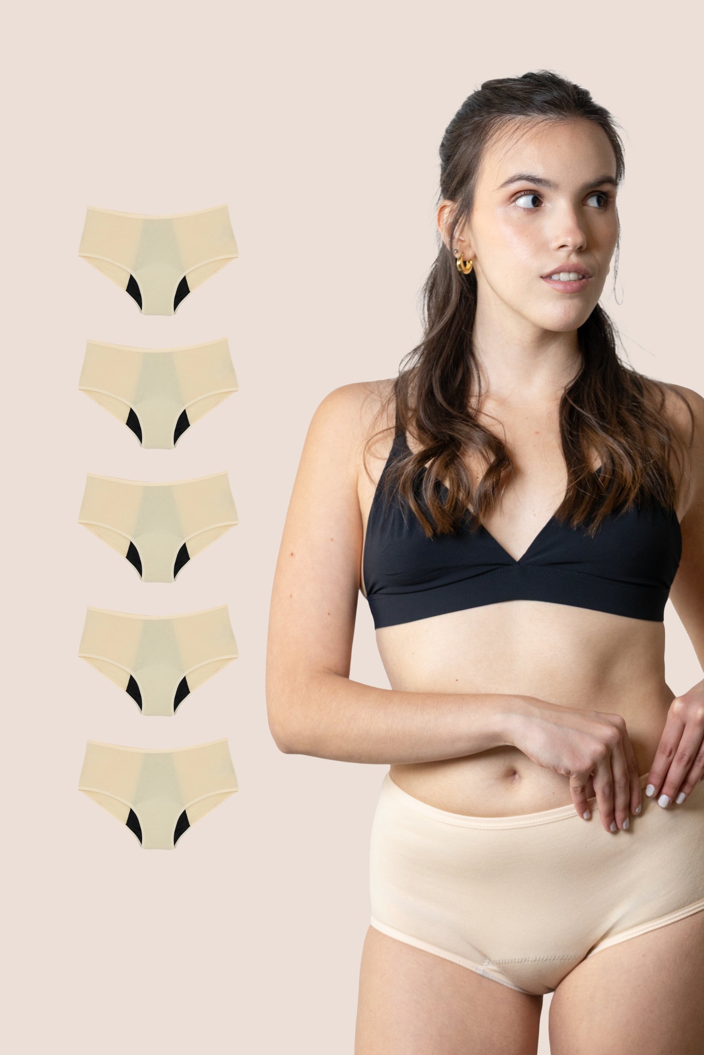 BRAGA TIRO ALTO BEIGE NINA PACK 5