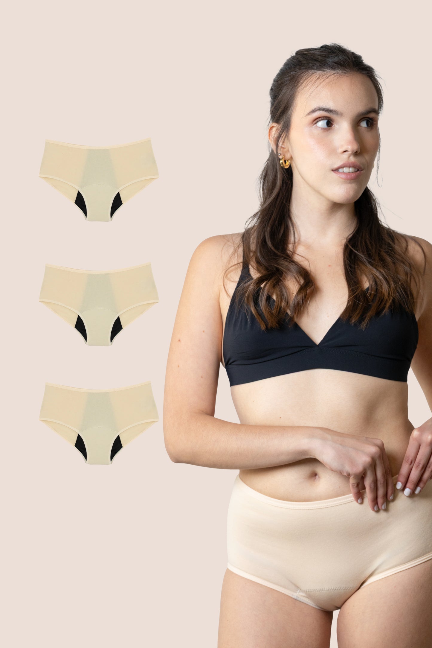 BRAGA TIRO ALTO BEIGE NINA PACK 3