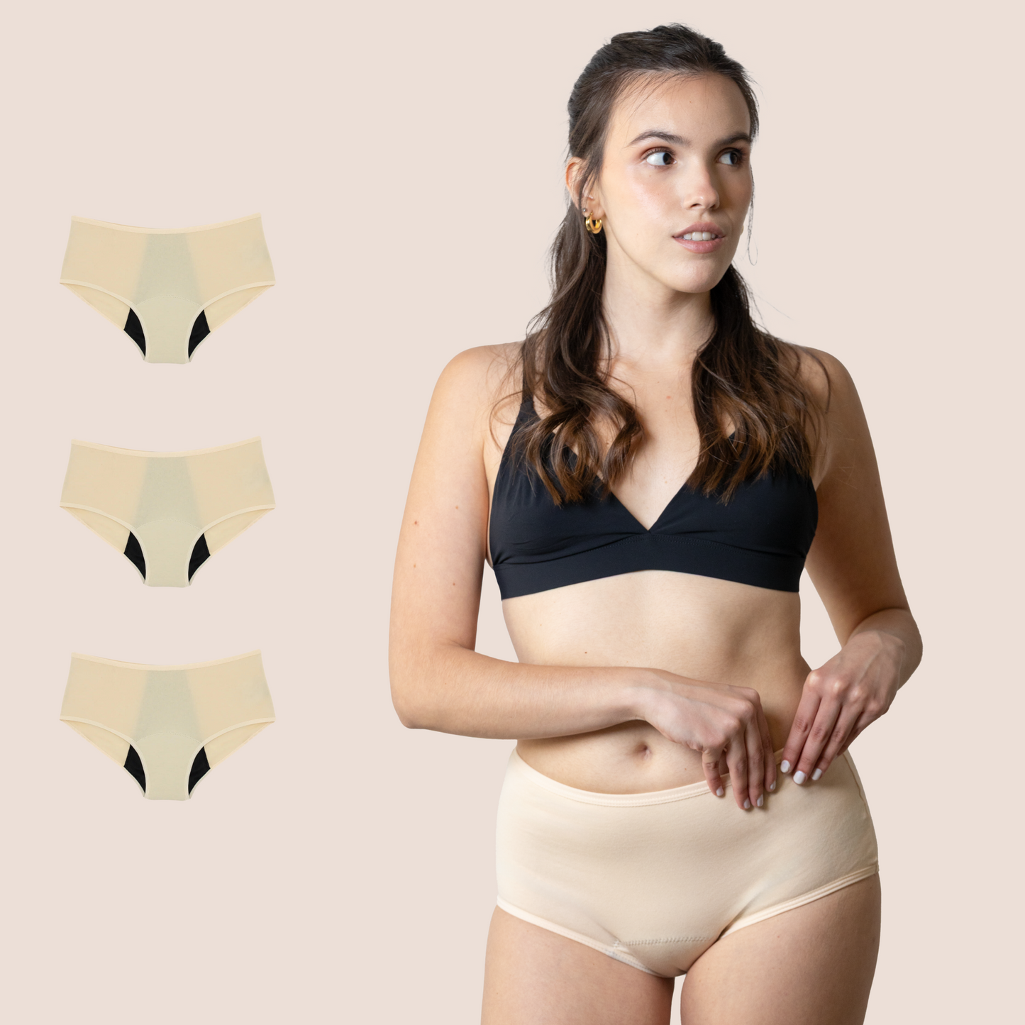 BRAGA TIRO ALTO BEIGE NINA PACK 3