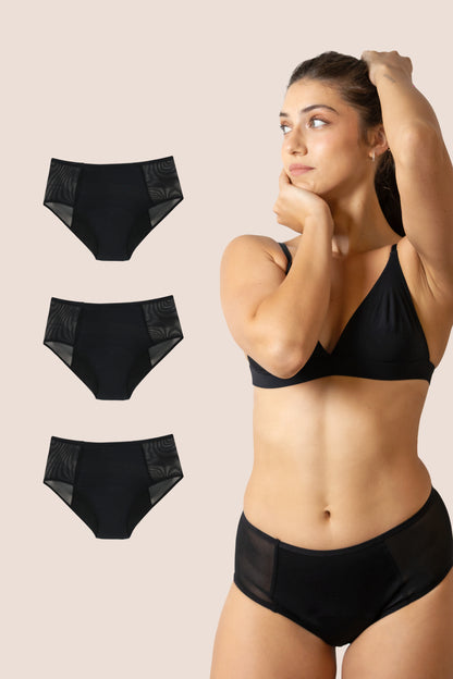 BRAGA TIRO ALTO CON TRANSPARENCIA NEGRA ADULTA PACK 3