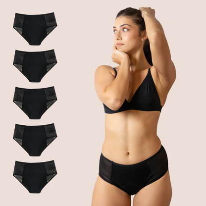 BRAGA TIRO ALTO CON TRANSPARENCIA NEGRA ADULTA PACK 5