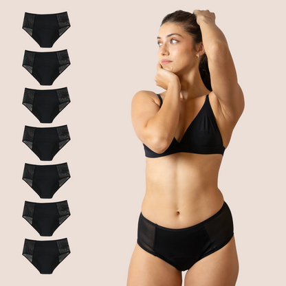 BRAGA TIRO ALTO CON TRANSPARENCIA NEGRA ADULTA PACK 7