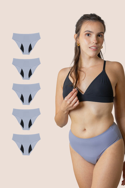 BRAGA TIRO ALTO SIN COSTURAS LAVANDA NINA PACK 5