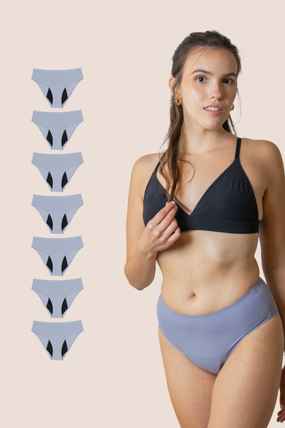 BRAGA TIRO ALTO SIN COSTURAS LAVANDA NINA PACK 7